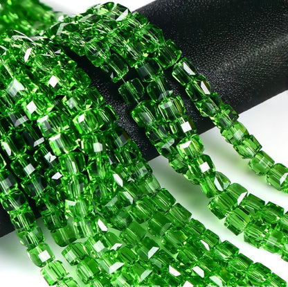 Square Glass Beads, Cube Beads,40pcs