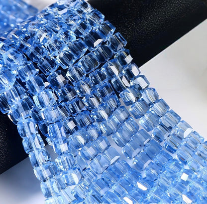 Square Glass Beads, Cube Beads,40pcs