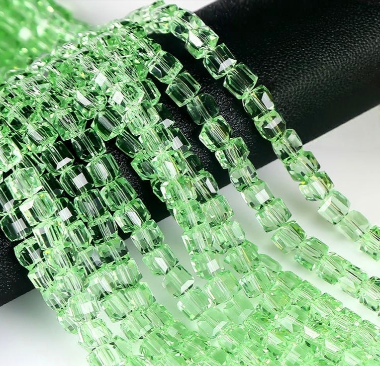 Square Glass Beads, Cube Beads,40pcs