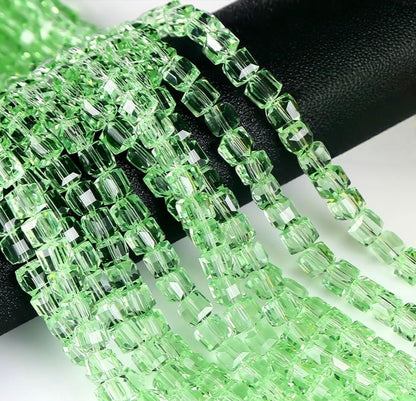 Square Glass Beads, Cube Beads,40pcs