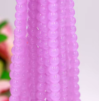 Imitation Jade Beads, Glass Beads , Round Glass Beads, 8 strands