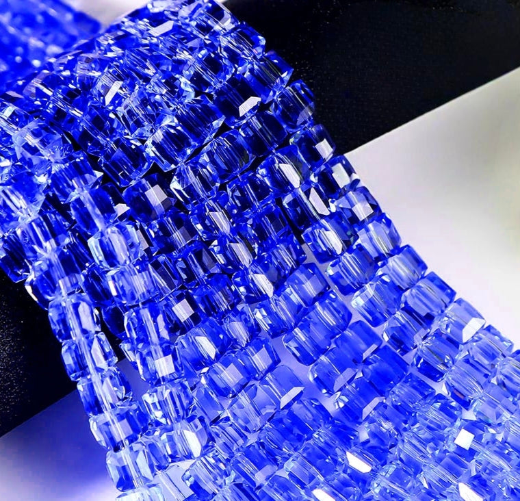 Square Glass Beads, Cube Beads,40pcs