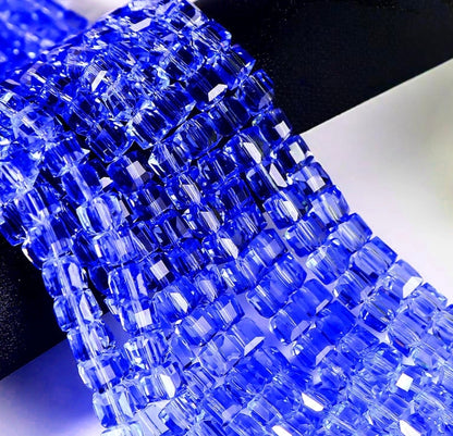 Square Glass Beads, Cube Beads,40pcs