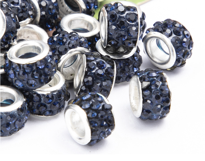 Rhinestone Spacer Beads, Polymer Clay Pave Beads, European Charms, 450pcs