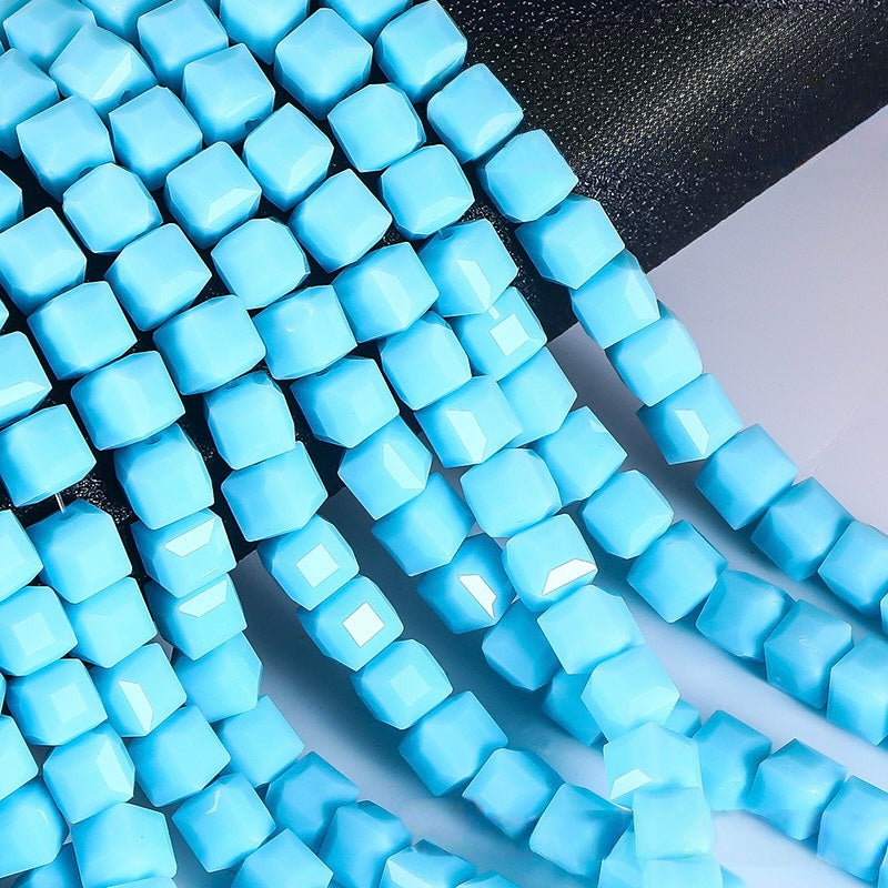Square Glass Beads, Cube Beads,40pcs
