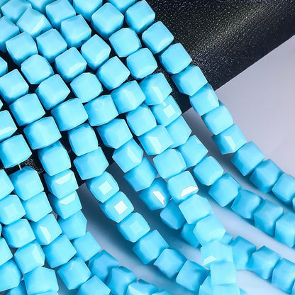 Square Glass Beads, Cube Beads,40pcs