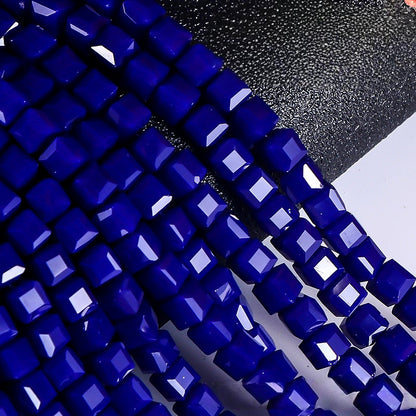 Square Glass Beads, Cube Beads,40pcs