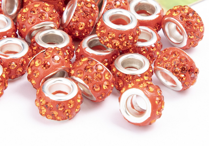 Rhinestone Spacer Beads, Polymer Clay Pave Beads, European Charms, 450pcs