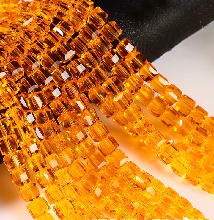 Square Glass Beads, Cube Beads,40pcs