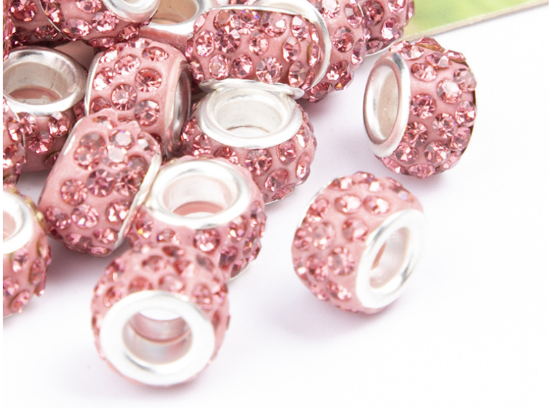 Rhinestone Spacer Beads, Polymer Clay Pave Beads, European Charms, 450pcs