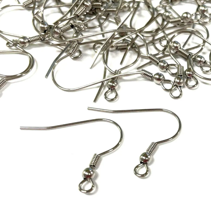 Earwire, Fish Hooks with Coil and Ball, Earring Hooks,18x20mm, 1000pcs