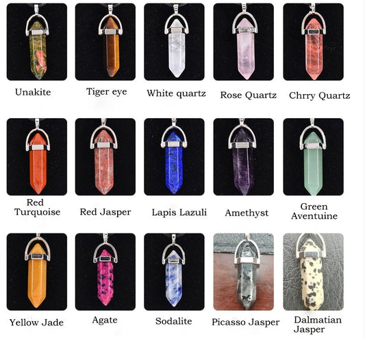 Gemstone Point Pendants, 50pcs