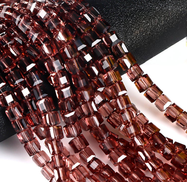 Square Glass Beads, Cube Beads,40pcs