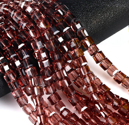 Square Glass Beads, Cube Beads,40pcs