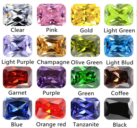 4-12mm,  Rectangle Cubic Zircon beads, 50 pcs