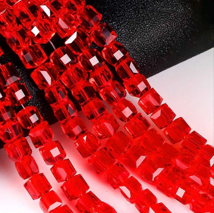 Square Glass Beads, Cube Beads,40pcs