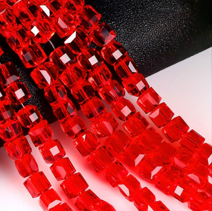 Square Glass Beads, Cube Beads,40pcs