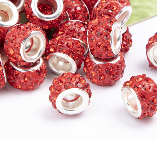 Rhinestone Spacer Beads, Polymer Clay Pave Beads, European Charms, 450pcs