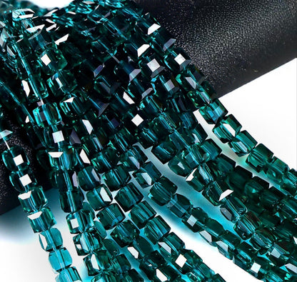 Square Glass Beads, Cube Beads,40pcs