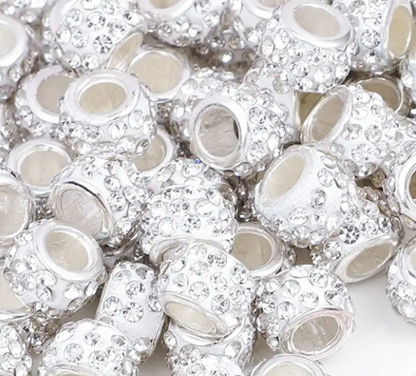 Rhinestone Spacer Beads, Polymer Clay Pave Beads, European Charms, 450pcs