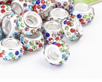 Rhinestone Spacer Beads, Polymer Clay Pave Beads, European Charms, 450pcs